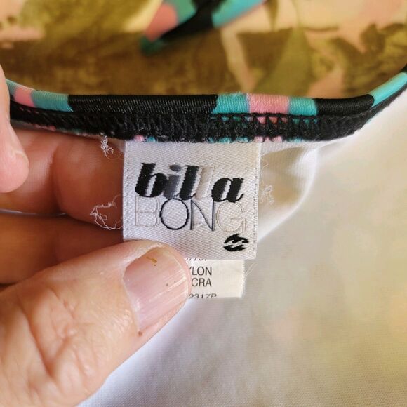 Billabong 2 Piece Triangle Top Tie Side Bottoms Bikini Swimsuit Womens Size M - Picture 4 of 11